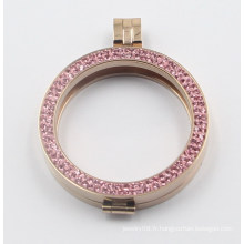 Porte-mémoire ronde Rose Gold avec plaque rotative interchangeable